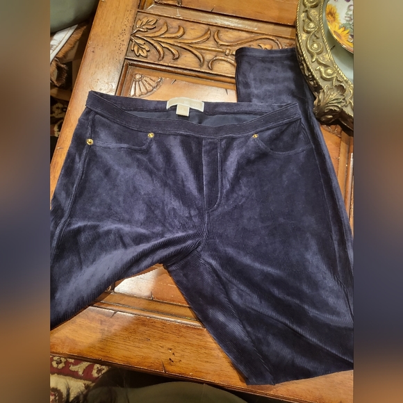 Michael Kors Pants Couduroy blue velvet like new, size small - Picture 3 of 9